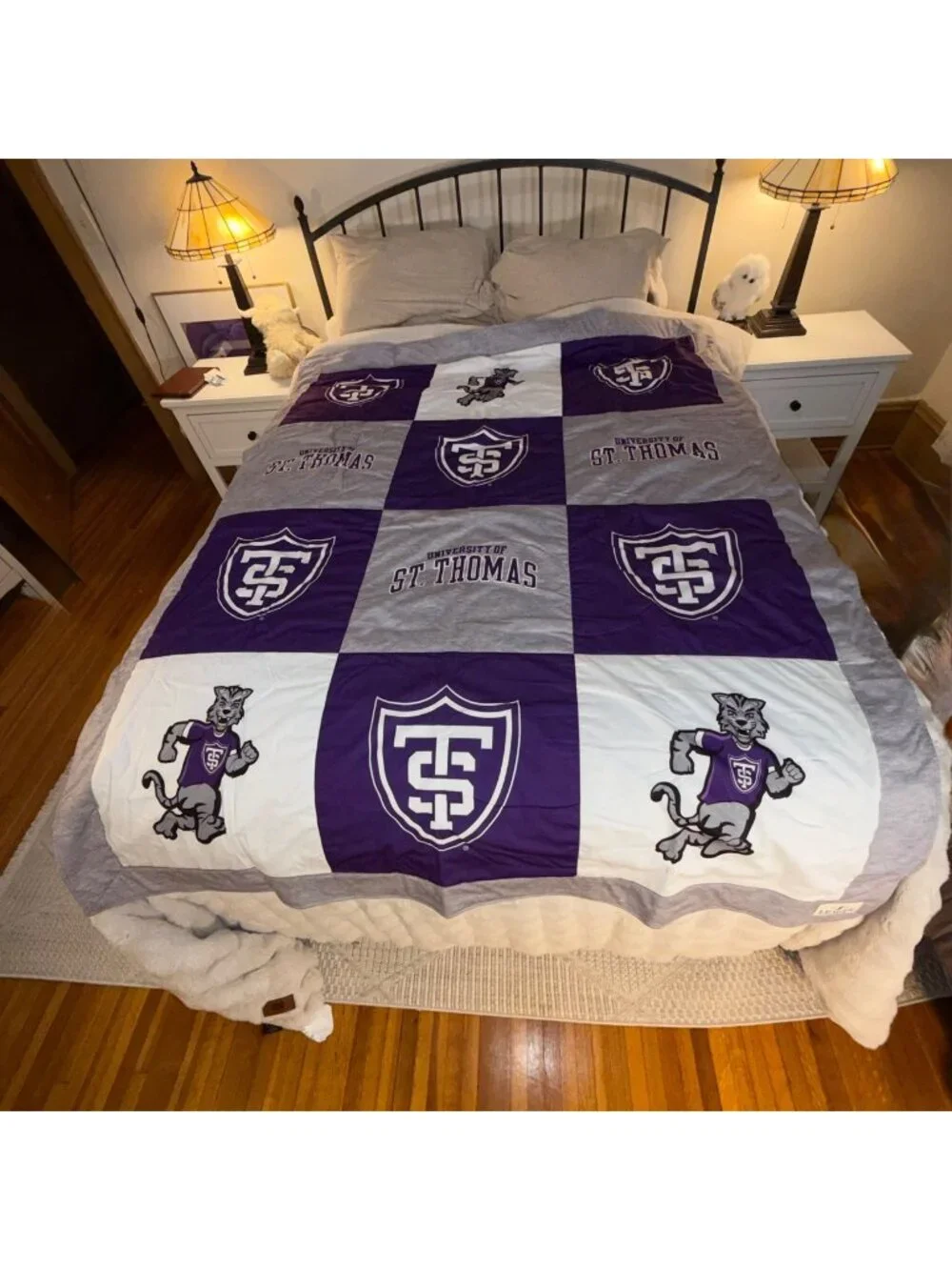 Patchwork League Collegiate Quilted Spirit Blanket for Univ of St Thomas